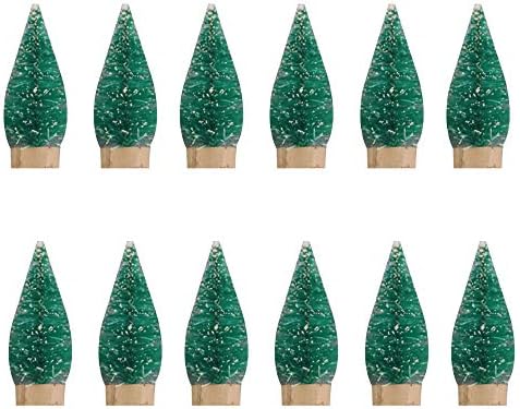 12pcs Minijaturno božićno drvce Umjetni snježni smrzi stabla borova stabla sisala drveća dekoracija zelena