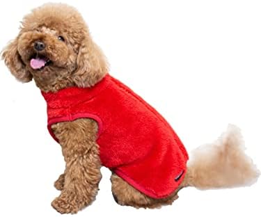 Ola Mari kućni ljubimac Dog super mekana topla flece zip up unisex prsluk za prsluk za pse kućne ljubimce, x-veliki, crveni