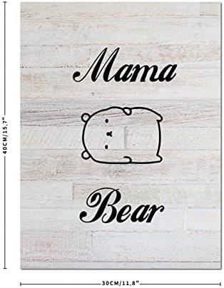 Mama medvjed rustikalni drveni pravokutnici drveni natpisi Plaketivni citati zidni viseći natpis Vertikalni dekor kuće za