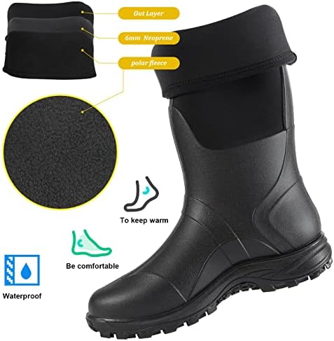 Hbxooxxs čizme za muškarce i žene, vodootporne trajne 6 mm neoprenske čizme visoke, kišne čizme, lovačke čizme, veličina