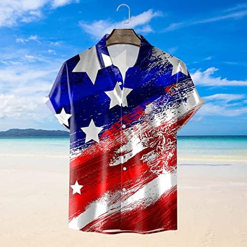 BEUU MUŠKARNI DAN BILOVI KOČNICI KRATKI SLUKA DOLJE DOLJENO PAPOTSKE KOMINE Američke zastave Summer Beach casual majica