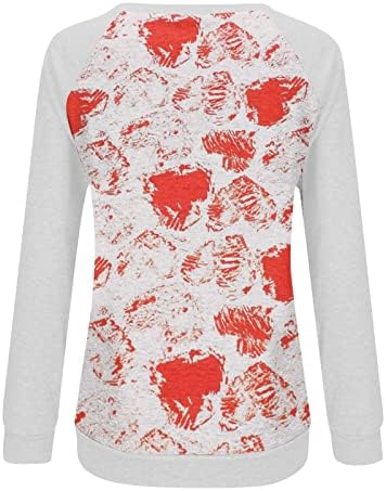 Valentinovo dukseri za žene grafički dugi rukav ljubavi slovo twing twimir majice casual vrhovi pulover