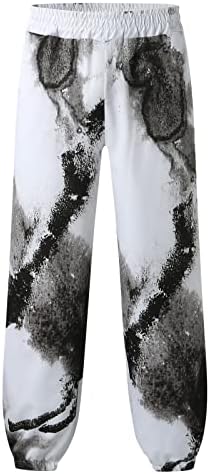 4ZHUZI Muške hlače s širokim nogama ležerne duge hlače - lagane lagane hlače za crtanje joge plaže s elastičnim strukom
