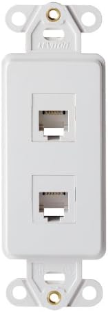 Leviton 41666-W Decora Telefonska zidna ploča, 6p6c x 6p6c, 110 stil, bijela