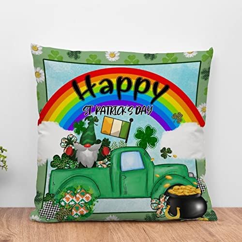 Sreća irskog smiješnog jastuka St. Patrick's Day COVER St.Patrickov zeleni kamion Gnome Clovers SOFA PILOK Sretni lonac od