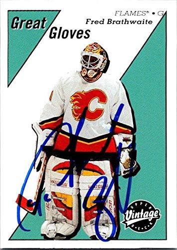 Hokejaška Karta Freda Bratuitea s autogramom iz 2000. godine, gornja paluba Vintage rukavica od _ _ _4 - NHL rukavice s autogramom