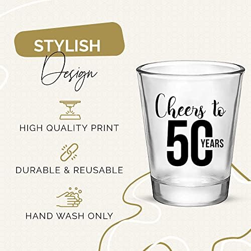 Sretan 50. rođendan, čaša za 50. rođendan-set od 12 crnih i prozirnih čaša za 50. rođendan od 1,75 oz, Savršeno za rođendanske