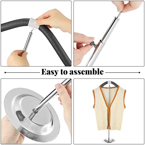 Fleksibilni stalak za ramena za odrasle, Podesivi stalak za majice za prodavače, crni metalni stalak za odjeću, prijenosni