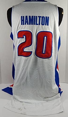 2010-11 Detroit Pistons Vernon Hamilton 20 Igra izdana White Jersey 2xl4 581 - NBA igra se koristila