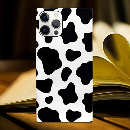 Guppy kompatibilan s iPhone 14 pro kvarce luksuznim slatka krava crno bijele mrlje cool uzorak životinjskog kože ojačani