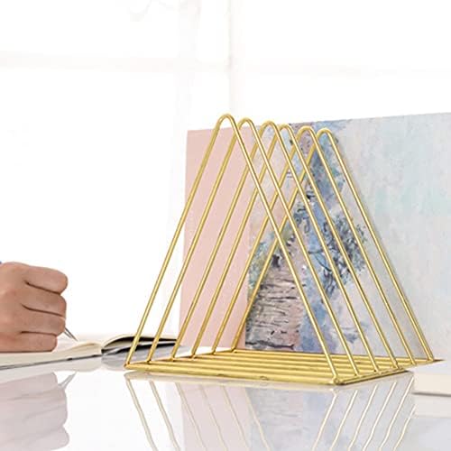 TFIIEXFL Sjeverna Europa Jednostavni izdržljivi trokut s policama za knjige kovano željezo gornje police ruža zlatna žica
