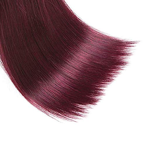 ; Primamljiva peruanska svilenkasta ravna ekstenzija prave ljudske kose 4 punđe od crne do vinsko crvene ombre dvobojno tkanje