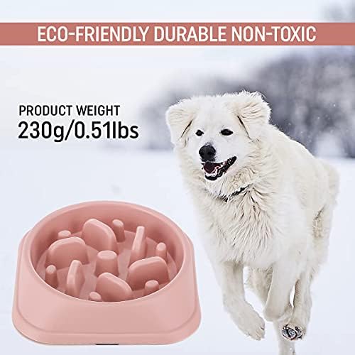 Zdjele za pse, ekološki prihvatljive, izdržljive, netoksične / protiv gušenja, s neklizajućom zdjelomza male do srednje pse-ružičasta