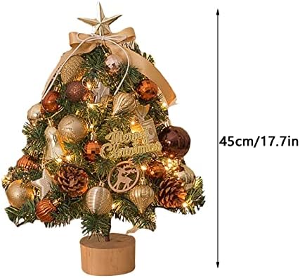 Desktop božićno drvce s LED gudačkom svjetlom - 17.7 '' Mini umjetno Xmas Tree za stol gornji stol Classic Series Odmor prozor