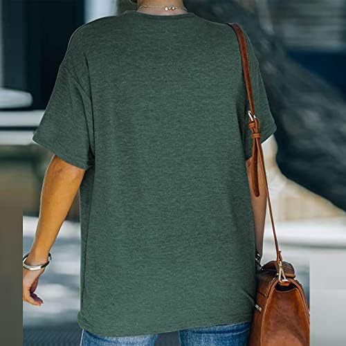 Dame Crewneck Spandex vrhovi vrhovi majice za tinejdžerku kratki 1/2 rukava Osnovni ljetni jesenski vrhovi 2023 odjeća trendi