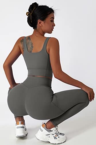 Qinsen vježbanje gamaša za žene maslačke meke fitnes joga hlače visokog struka s džepovima
