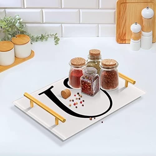 Dallanan akrilna ladica za kupaonicu, pravokutni smiješni u slova ukrasne ladice sa zlatnim ručkama za kuhinjsku hranu za