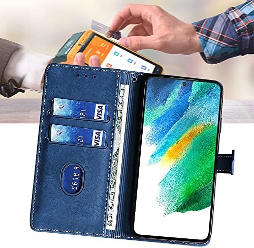 Kožna torbica-novčanik CSTMCASE za Samsung Galaxy S21 FE verzije 5G [NE Galaxy S21], flip-knjiga, folio, nositelj kreditne
