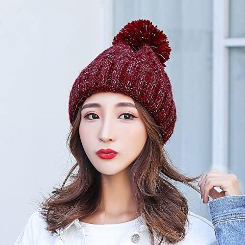 Šeširi-kablovi debeli pleteni šešir od flisa zimski ženski mekani ženski topli šeširi obloženi Karirani šešir