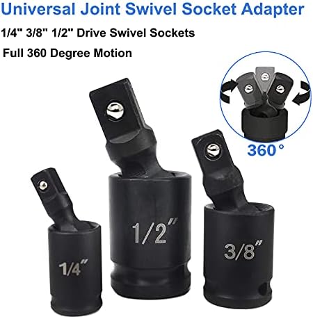 11pcs udarni adapter i set zupčanika, kao i set adaptera za zakretne utičnice s univerzalnim zglobom, 1/4 3/8 1/2 3/4 set