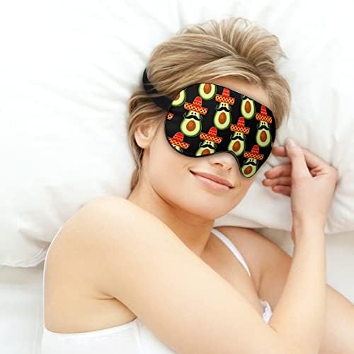 Meksički avokado sa sombrero maskom za oči spavanje povez očiju s podesivim remenima, lagano noćno šljokice za putovanja