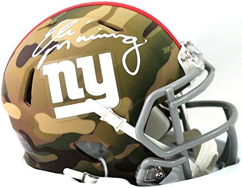 Eli Manning potpisao je maskirnu Mini kacigu od MBP-a * bijele mini kacige NFL - a s autogramima