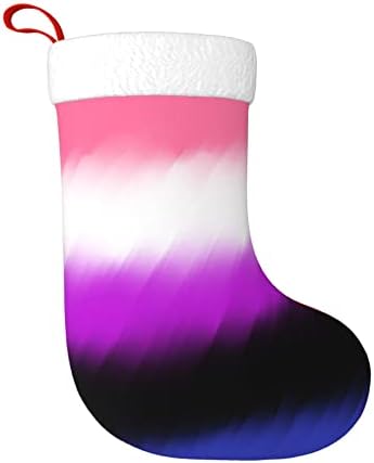 Qg zzx božićne čarape s bijelim super mekim plišanim manžetom rodfluid ponos zastava xmas čarape božićne ukrase čarape