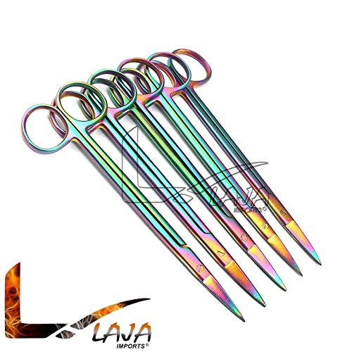 Laja Uvoz set od 5 multitanium boja Rainbow Kelly Scissors 6,25 Ravni nehrđajući čelik