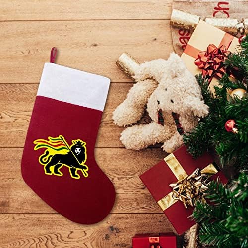 Rasta Fari Lion božićne čarape čarapa Xmas Tree Santa ukrasi Viseći ukrasi za odmor za kamin 16.5