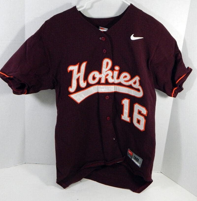 Virginia Tech Hokies 16 Igra je koristila Maroon Baseball Jersey 036 - Rabljena igra na fakultetima