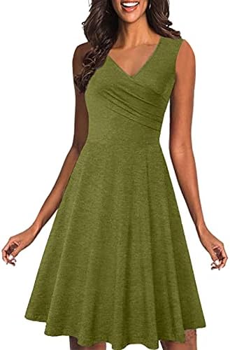 Zelene haljine za žene, velika školska haljina za Dan svetog Patrika bez rukava, elegantna, s džepovima