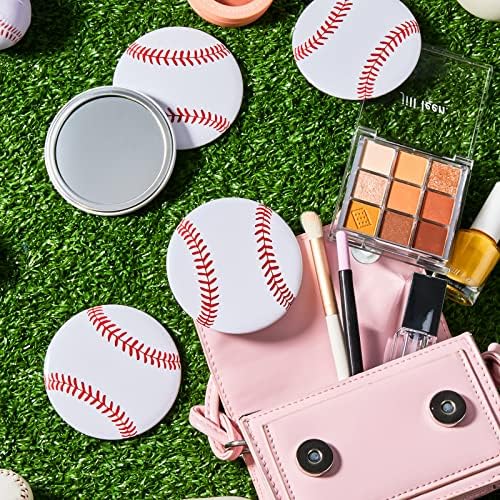 18pcs Baseball kompaktno ogledalo za djevojčice Baseball pokloni pribor za baseball zabave mini ogledalo za šminkanje 2,76