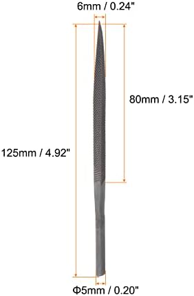 Harfington 4PCS datoteke pneumatskog trokuta SET 5 mm x 80 mm Otrljani ležaj čelik grubi rezani zubi ručni alati za oštrim