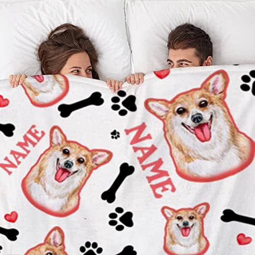 Tieener Personalizirano odbacivanje deke štene - KokiBlanket Prilagođeni tiskani pokloni za tisak šape od psa Prilagođeni