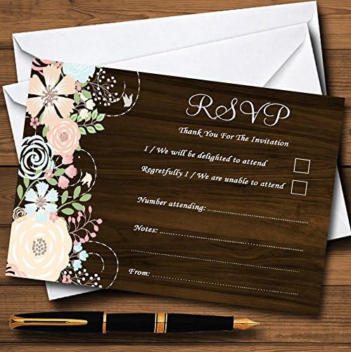 Shabby Chic Pastel i Wood Personalizirane RSVP kartice