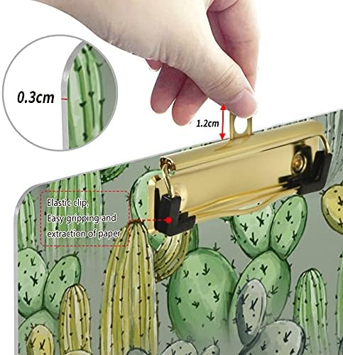 Ručno nacrtani plastični međuspremnik na pozadini Kaktusa veličine 9 12,5, akrilni međuspremnik s niskoprofilnom kopčom za