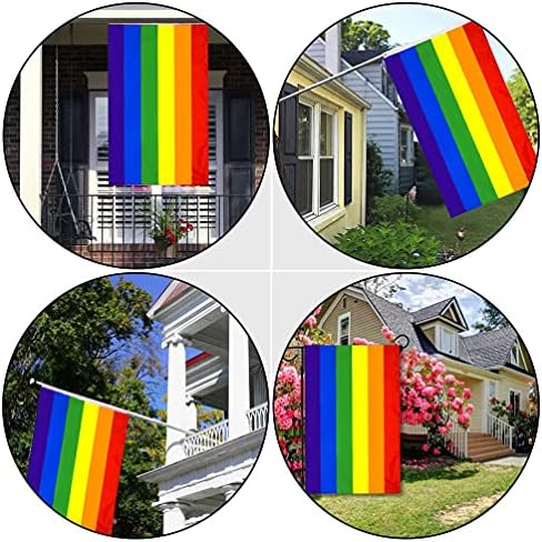 Happyyami zastava zastava 2pcs dugačka zastava gay ponos zastava u zajednici podržavanje gay natpisa na otvorenom na otvorenom