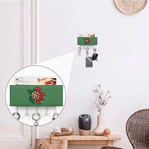 Portugalska zastava morska kornjača držač za ključeve za zidni dekor s 5 kukica _ organizator zidnih vješalica za ključeve