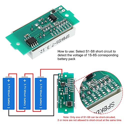 Indikator razine baterije Patikil litij, 1 pakiranje 4 presjeka LED zaslon modul kapaciteta za ispitivanje baterije električnih