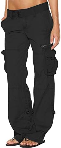 Smidow Bagggy Padobrane hlače za žene nisko uzdizanje velikih nogu teretni hlača Vojna vojska borbeni radovi s džepovima