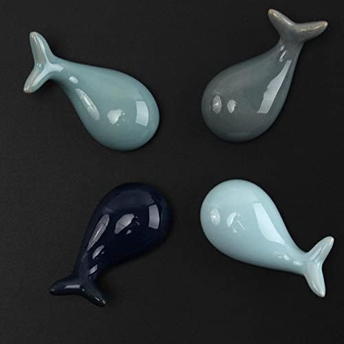 IUAQDP 4 komada plavi kitovi držač za štapiće keramička žlica, slatka velika glava za ribu vilicu odmor porculanski morski
