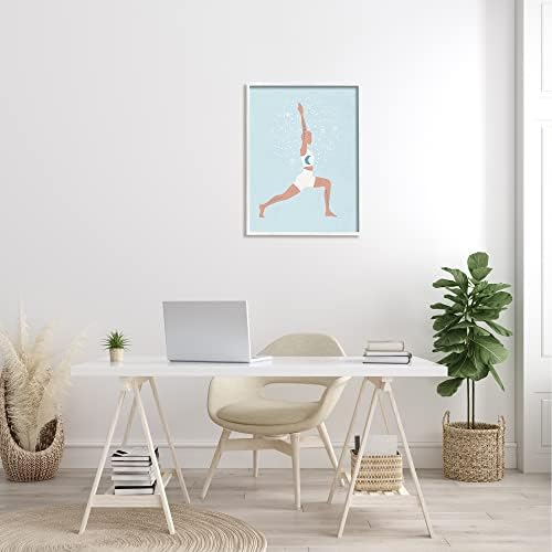 Stupell Industries joga polumjesec predstavlja ljudsko vježbanje, dizajn Nina Blue