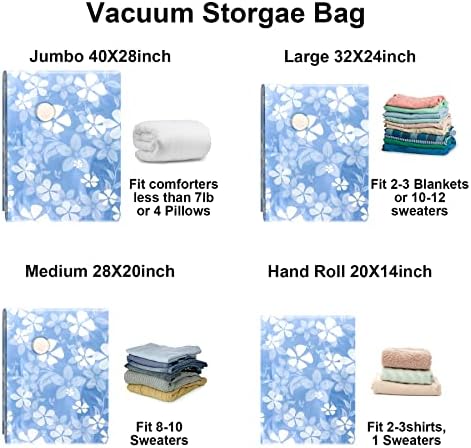 Vakuumske vrećice za odlaganje, 10pcs vrećice za uštedu prostora za odjeću, jastuke, deke itd. Uključuju 2 jumbo, 2 velike,