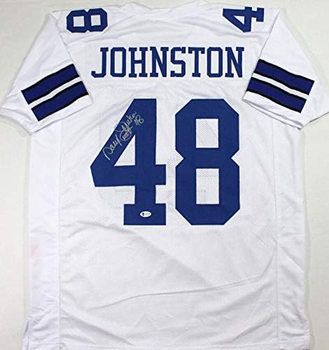 Daryl Moose Johnston Autographed White Pro stil Jersey - Beckett W Auth 4