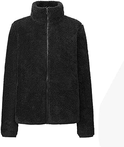 Nokmopo ženska jakna moda povremena dvostrana jesenska jesenska zima dugih rukava s patentnim zatvaračem vanjska vuna jakna