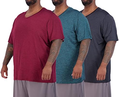 3 pakiranja: muški veliki i visoki V-izrez s kratkim rukavima Tech Tech Stretch Dry-Fit majica