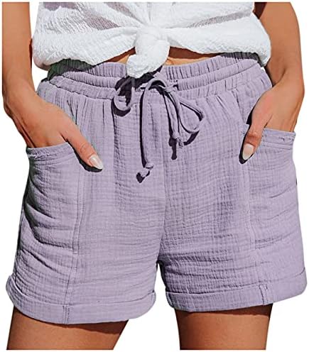 Ženske casual kratke kratke hlače elastični struk lagano kratak s džepovima odjeće modne odjeće
