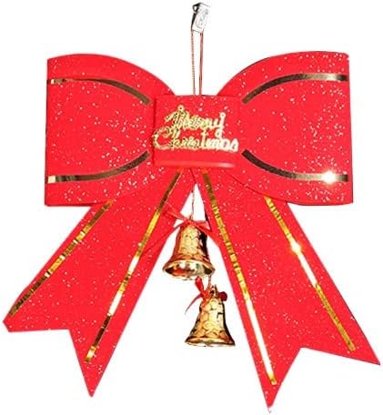 Dekoracija božićnog drvca Crvena Velika kravata od 13 cm s privjeskom za zvono Male božićne kuglice