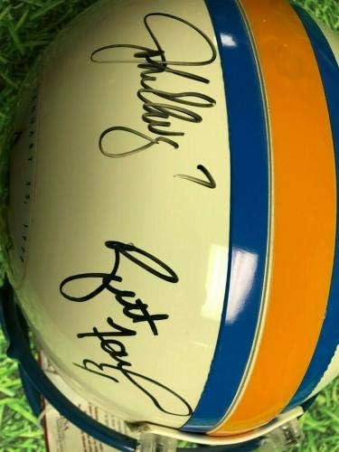 Autentična kaciga s autogramom Johna Elveija i Bretta Favrea - NFL kacige s autogramom