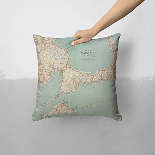 Iirov Vintage karta Cape Cod - prilagođeni ukrasni dekor za dom zatvoreni ili vanjski jastuk za bacanje jastuka za kauč,